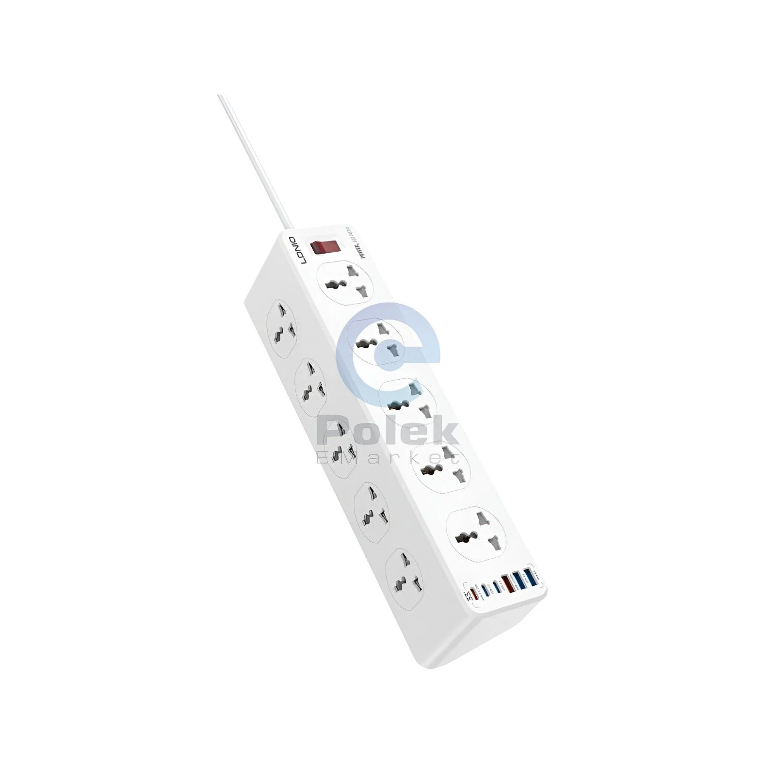 LDNIO SC10610 30W Power Strip 10 AC Outlets + 6 USB Ports Extension Co