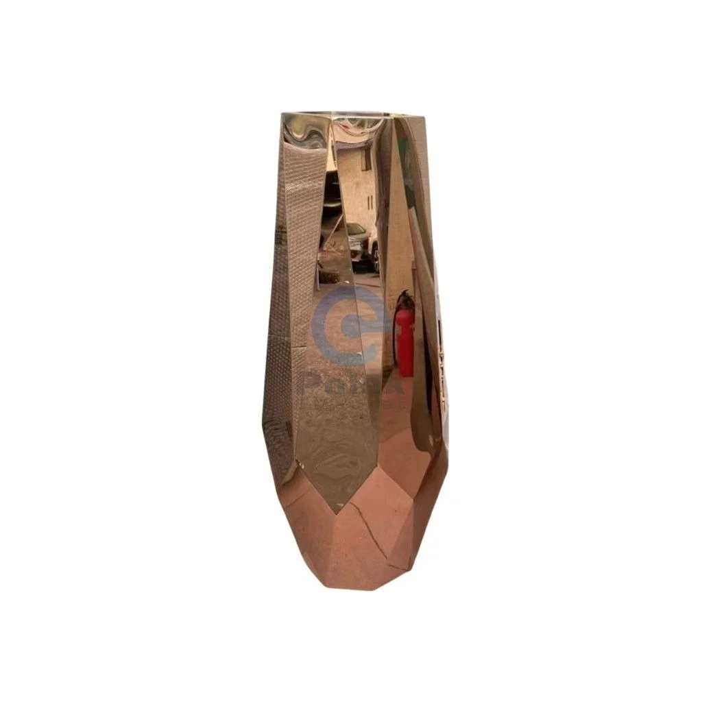 Luxury Rose Gold Diamond Metal Flower Pot